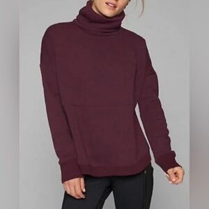 Athleta Cowl Turtle Neck Sweatshirt in Burgandy:  Size M